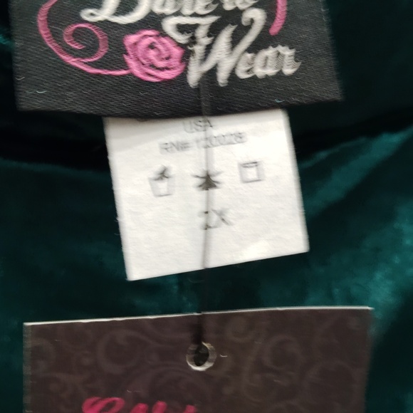 Velvety Green Holiday stretch pants with strong elastic waist leggings 2X - Picture 2 of 5